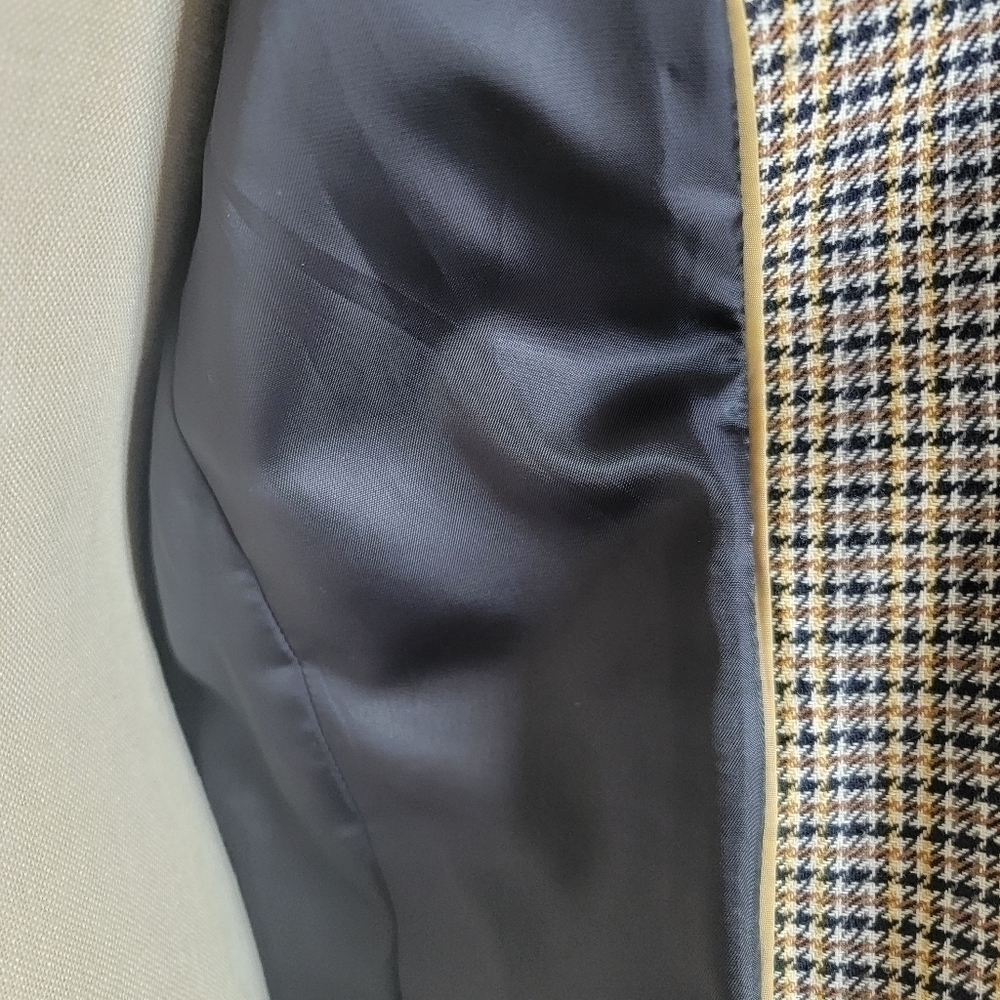 Talbots Plaid Print Brown Blazer Jacket Size 8 - Picture 13 of 15